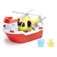 Load image into Gallery viewer, Green Toys Rescue Boat &amp; Helicopter