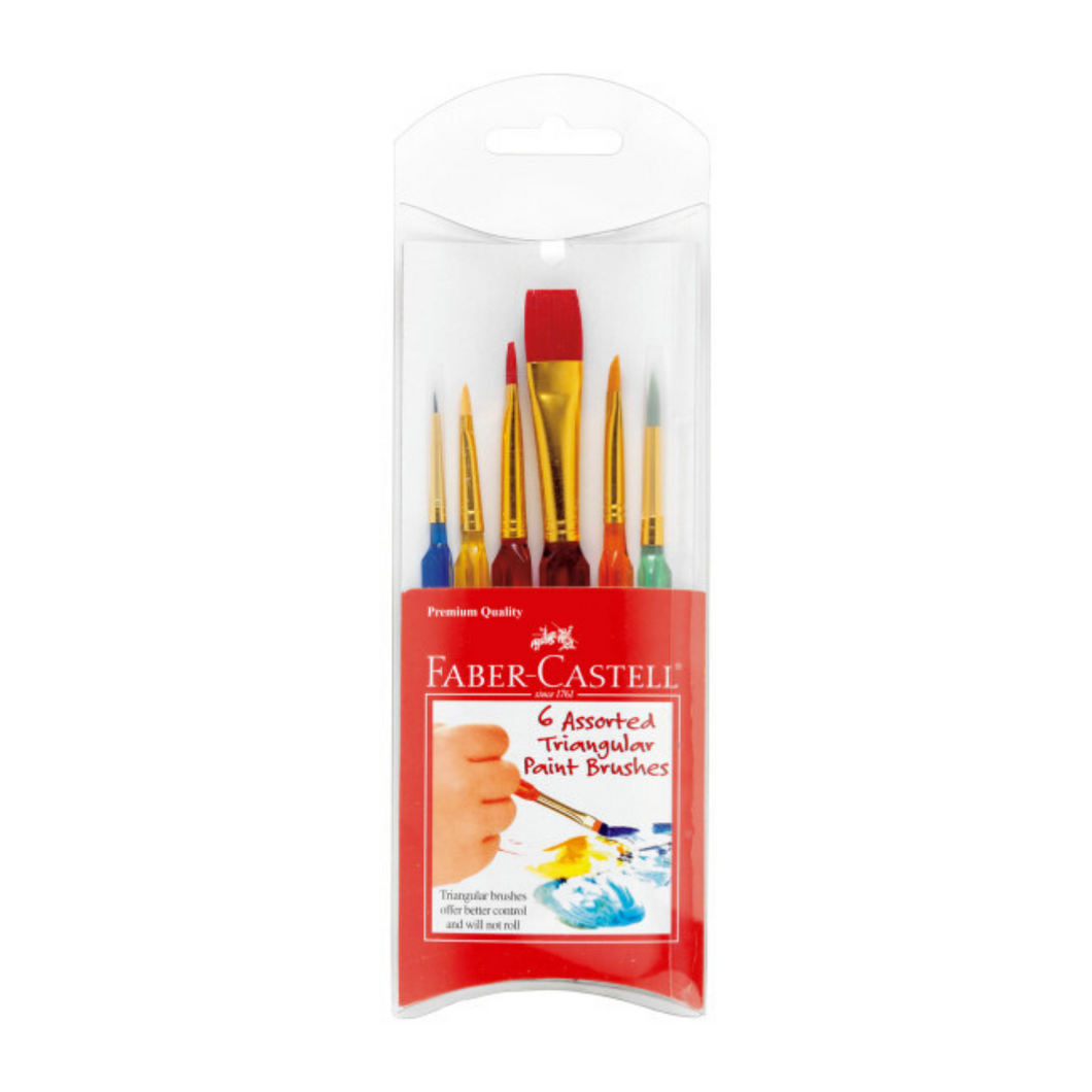 6 Assorted Triangular Paint Brushes