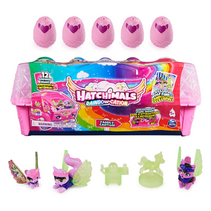 Hatchimals CollEGGtibles - Rainbow-cation Wolf Family Carton With Surprise Playset