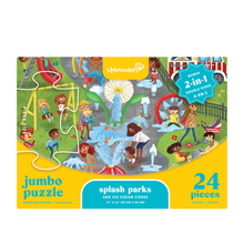 Load image into Gallery viewer, Splash Parks &amp; Ice Cream Cones Two-Sided Puzzle (24 pieces)