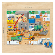 Load image into Gallery viewer, Construction Site 36-Piece Puzzle measures 15.7&quot; by 19.7&quot;