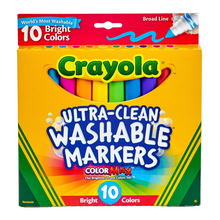 Load image into Gallery viewer, 10 count Broad Tip Washable Markers Bright