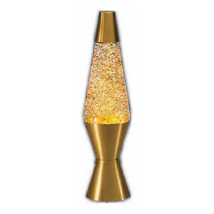 11.5" Gold Rainbow Glitter Lava Lamp