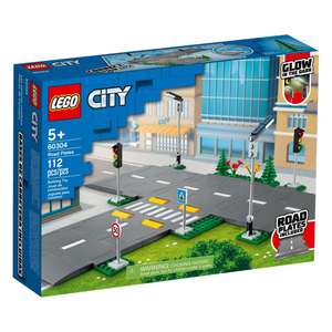  LEGO City Road Plates 60304 - Building Toy Set, Featuring  Traffic Lights, Trees, Glow in The Dark Bricks, Combine City Series Sets,  Great Gift for Kids, Boys, and Girls Ages 5+ 