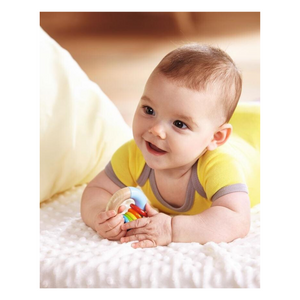 Baby holding clutching toy