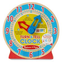 Load image into Gallery viewer, Turn &amp; Tell Wooden Clock