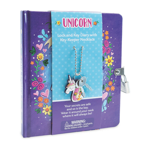 Unicorn Diary with Charm Necklace