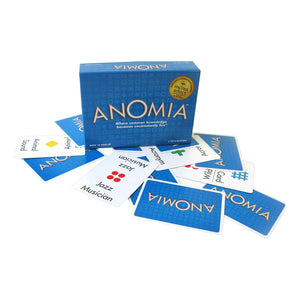 Anomia game box and cards