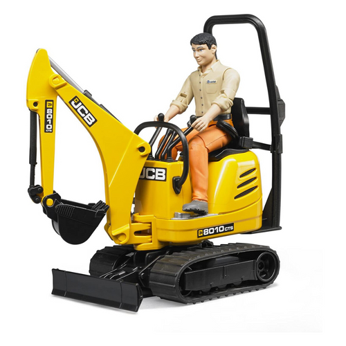 JCB Micro Excavator with Construction Worker