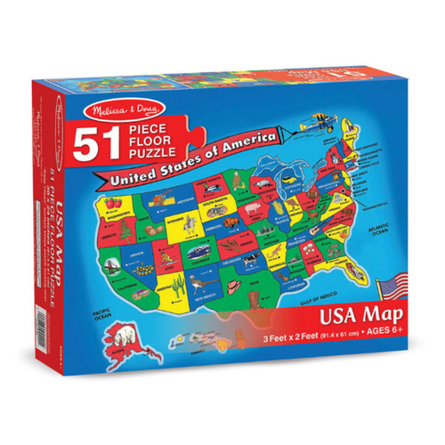 USA Map 51-Piece Floor Puzzle