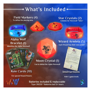 Wizards and Werewolves game components